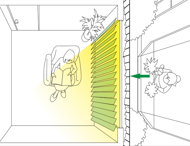 上からのイメージ＿採光しながら、外からの視線をカットする