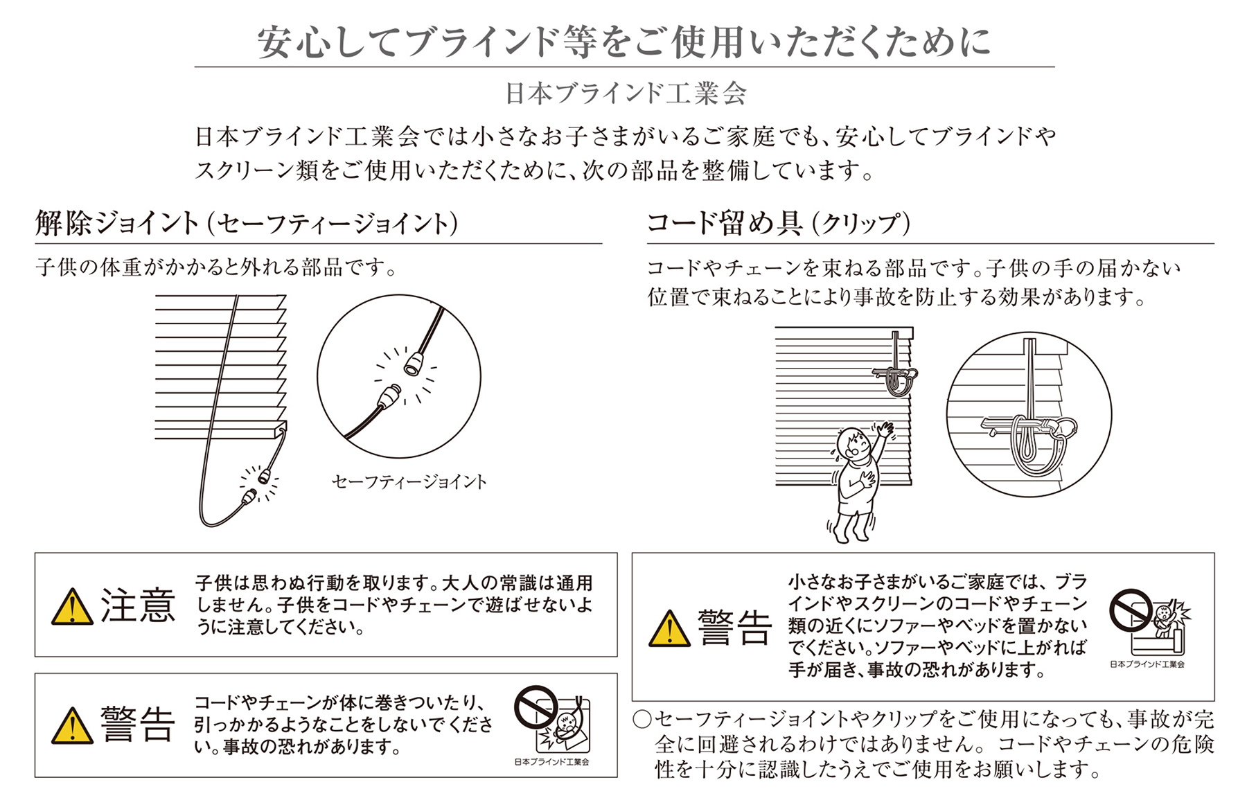 安心してブラインド等をご使用いただくために 日本ブラインド工業会